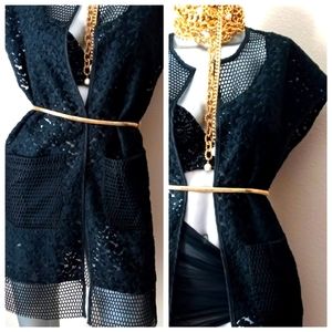STEVE MADDEN Lace & Mesh Kimono